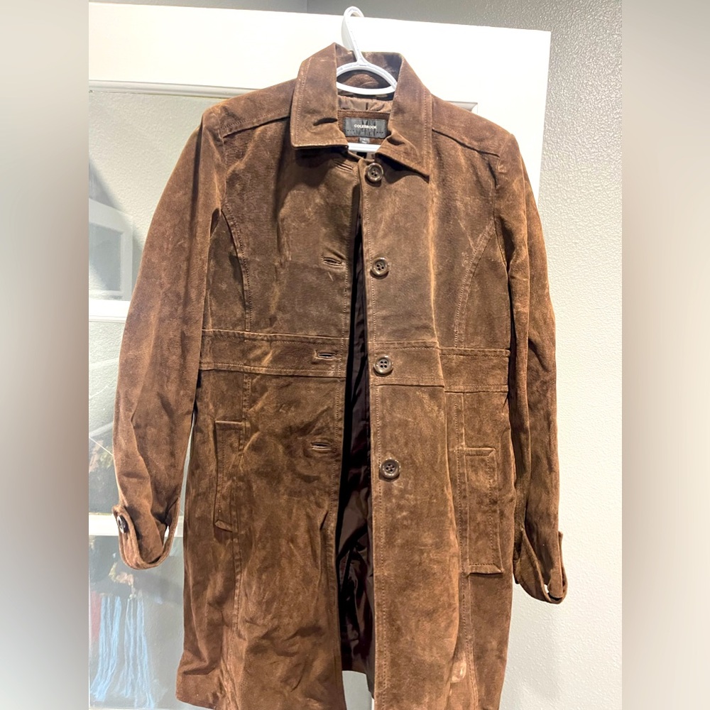 Colebrook vintage leather trench coat